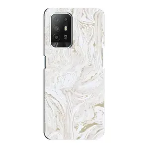 Мраморный чехол на Oppo F19 Pro Plus 5G (VPrint) (Белый мрамор)
