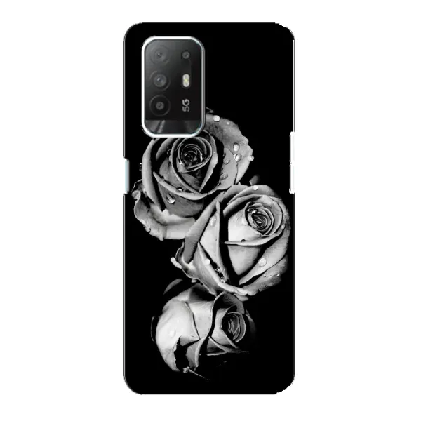 Чехол с принтом «Черная роза» для OPPO F19 Pro Plus 5G