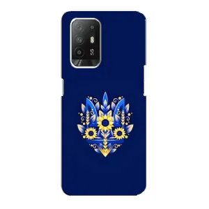 Чехлы для Oppo F19 Pro Plus 5G  Укр. Символика (AlphaPrint) (Цветочный Герб)