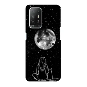 Чехол с рисунком кот на Oppo F19 Pro Plus 5G (Девушка с котом)