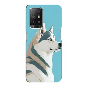 Чехол с Хаски для Oppo F19 Pro Plus 5G - (AlphaPrint) (Хаски арт)