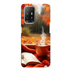 Чехол с уникальным дизайном «Осень с кофе» для Oppo F19 Pro Plus 5G (Кофе и дождь)