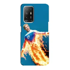 Чехол с принтом Фантастическая четверка для Oppo F19 Pro Plus 5G (Человек-факел в огне)