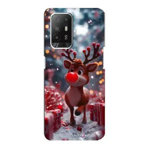 Яскравий чохол для OPPO F19 Pro Plus 5G з Зимові Оленята (Олень серед подарунків)
