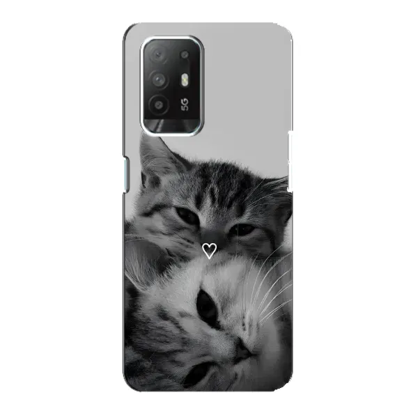 Чехол с принтом «Пара котов» для OPPO F19 Pro Plus 5G