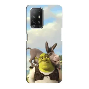 Чехол с мультфильмом Шрек на Oppo F19 Pro Plus 5G (Шрек и Осел)