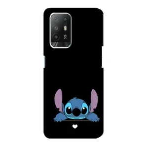Чохол з принтом Стіч на OPPO F19 Pro Plus 5G (Стіч на чорному)