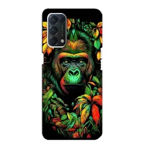 Чехол с Обезьянами Oppo F19 - (AlphaPrint) (Обезьяна в тропиках)