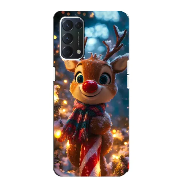 Чехол с принтом «Олень с шарфом» для OPPO F19 Чехол с принтом «Олень с шарфом» для OPPO F19