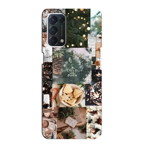 Чехол с принтом «Рождественский коллаж» для OPPO F19 Чехол с принтом «Рождественский коллаж» для OPPO F19