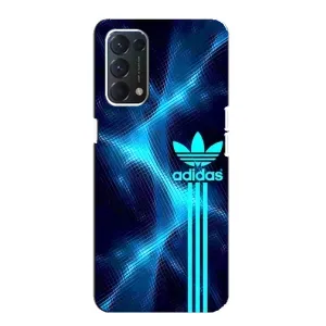 Чехлы Адидас для Oppo F19 (AlphaPrint) (Синий Адидас)