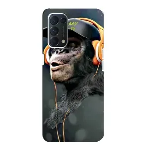 Чехол с Обезьянами Oppo F19 - (AlphaPrint) (В наушниках)