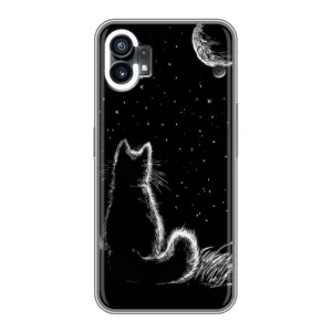 Чехол с принтом для OPPO F31 (AlphaPrint) Модные коты (Котик и луна)