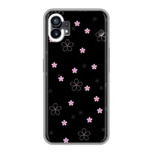 Чехол с розовым рисунком для OPPO F31 (Розовые цветы на черном)