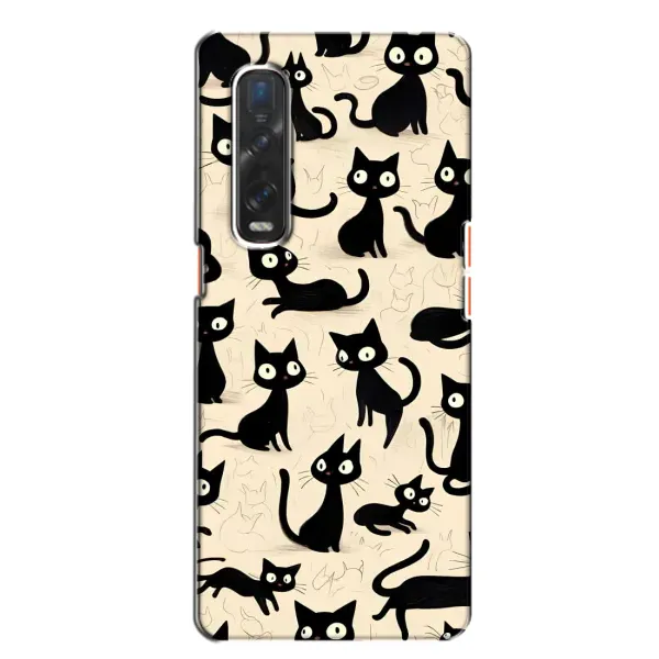 Чохол з принтом «Чорні коти» для OPPO Find X2 Чохол з принтом «Чорні коти» для OPPO Find X2