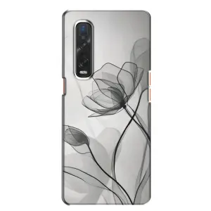 Чохол з квітковим принтом на OPPO Find X2:
				ОППО Файнд Ікс2 (Чорні квіти)