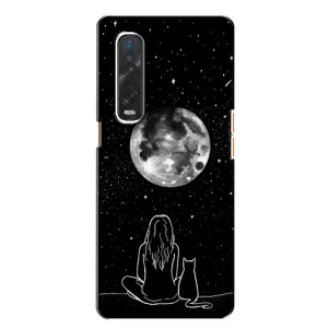 Чохол з принтом «Дівчина з котом» для OPPO Find X2