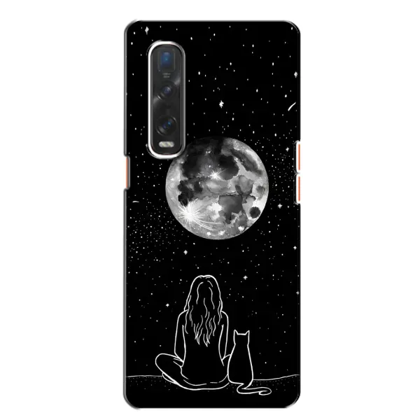 Чохол з принтом «Дівчина з котом» для OPPO Find X2 Чохол з принтом «Дівчина з котом» для OPPO Find X2