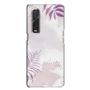 Чохол з квітковим принтом на OPPO Find X2:
				ОППО Файнд Ікс2 (Фіолетове листя)