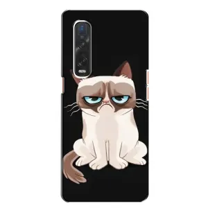 Чехол с принтом для Oppo Find X2 (AlphaPrint) Модные коты (Грустный кот)