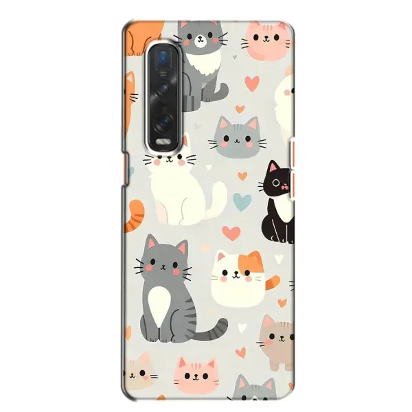 Чохол з принтом «Колаж котів» для OPPO Find X2 Чохол з принтом «Колаж котів» для OPPO Find X2
