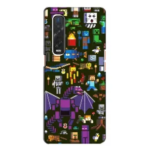 Чохол Майнкрафт на Oppo Find X2 (AlphaPrint) Minecraft (Колаж Майнкрафт)