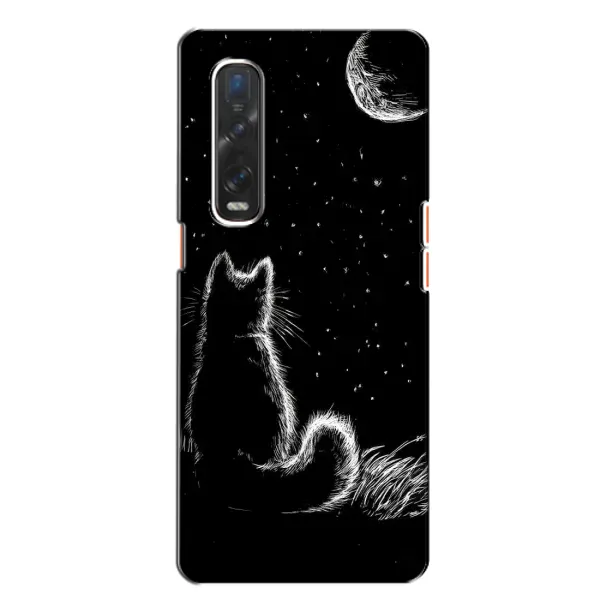 Чехол с принтом «Котик и луна» для OPPO Find X2