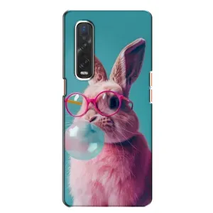Чохол з принтом стильні тварини для OPPO Find X2:
				ОППО Файнд Ікс2 (Кролик в окулярах)