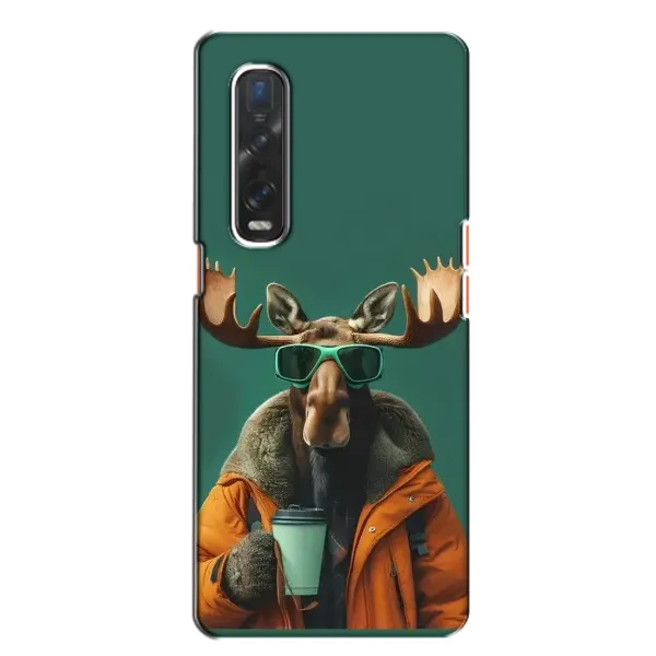Чехол с принтом «Лось с кофе» для OPPO Find X2
