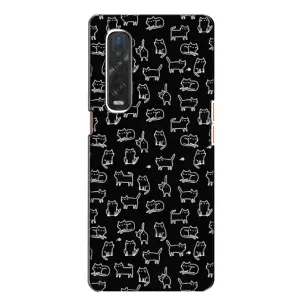 Чехол с принтом для Oppo Find X2 (AlphaPrint) Модные коты (Меленькие котики)