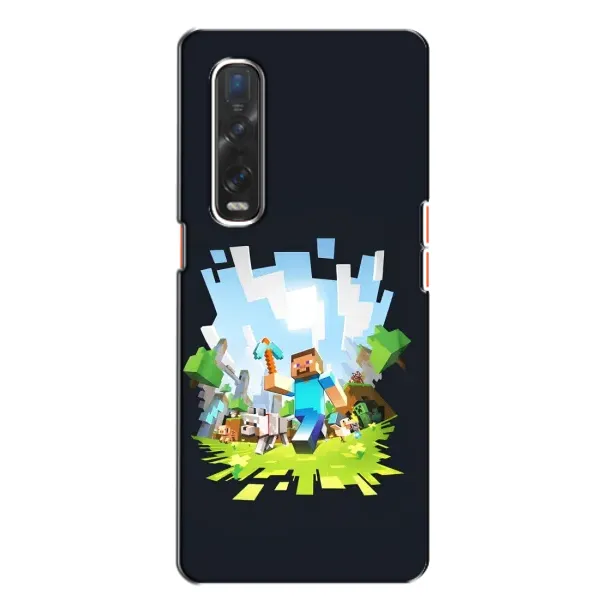 Чохол з принтом «персонажі Minecraft» для OPPO Find X2