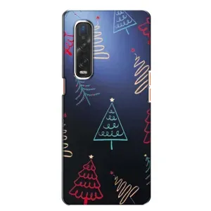 Зимні Чохли для OPPO Find X2:
ОППО Файнд Ікс2 - прозорий фон (Різдвяні ялинки)