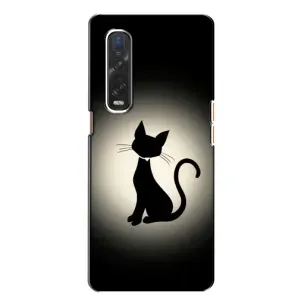 Чехол с принтом для Oppo Find X2 (AlphaPrint) Модные коты (Силуэт котика)