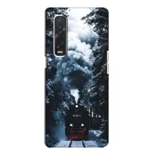 Новорічні, Святкові Чохли для Oppo Find X2 - 2024 год (Зимовий потяг)