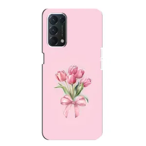 Чехол с розовым рисунком для Oppo Find X3 Lite (Букет цветов)