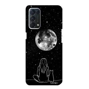 Чехол с рисунком кот на Oppo Find X3 Lite (Девушка с котом)