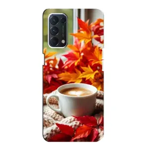 Чехол с уникальным дизайном «Осень с кофе» для Oppo Find X3 Lite