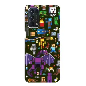 Чехол Майнкрафт на Oppo Find X3 Lite (AlphaPrint) Minecraft (Коллаж Майнкрафт)