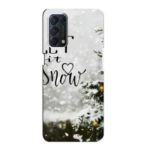Новогодние, Праздничные Чехлы для Oppo Find X3 Lite - 2024 год (Let it snow)