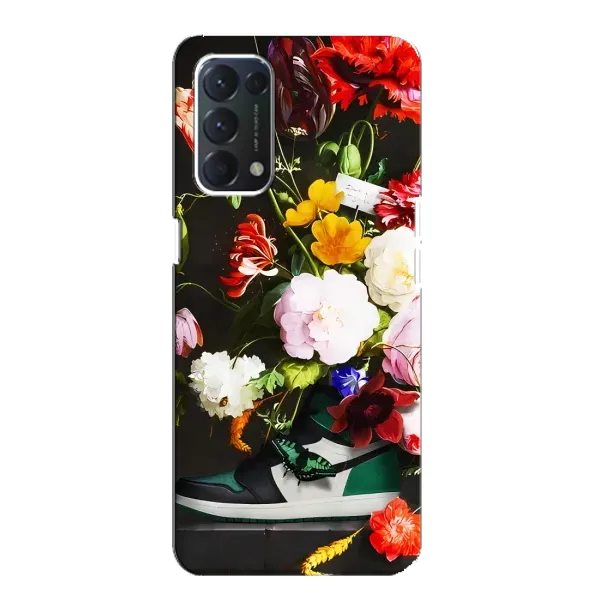 Чехол с принтом «Nike цветы» для OPPO Find X3 Lite