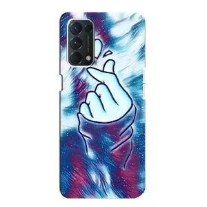 Чехол с принтом для Oppo Find X3 Lite (AlphaPrint - Знак сердечка) (Радужное сердце)