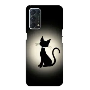 Чехол с принтом для Oppo Find X3 Lite (AlphaPrint) Модные коты (Силуэт котика)