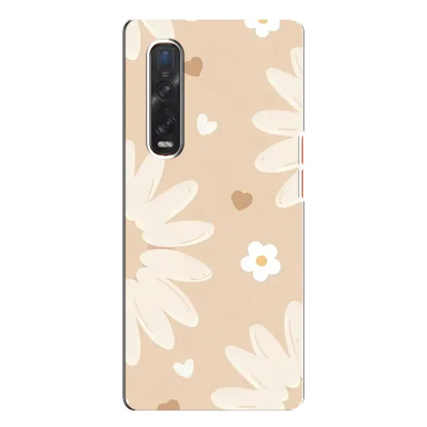 Чехол с принтом «Бежевые цветы» для OPPO Find X3 Pro