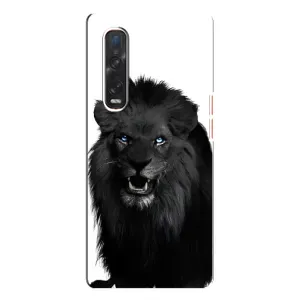 Чехлы с картинками животных Oppo Find X3 Pro (Черный ЛЕВ)