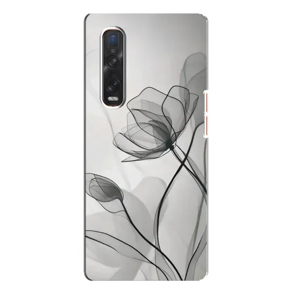 Чехол с принтом «Черные цветы» для OPPO Find X3 Pro