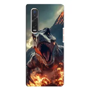 Чехол с картинкой «Хищники» для Oppo Find X3 Pro (Огненный динозавр)