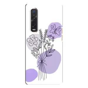 Силконовий чохол з принтом в квітах на Oppo Find X3 Pro (Букет фіолетова абстракція)