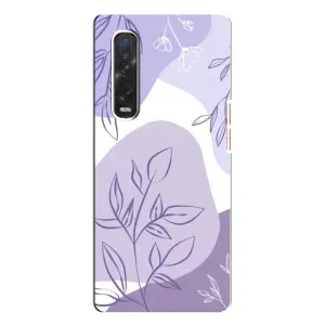 Силконовий чохол з принтом в квітах на Oppo Find X3 Pro (Фіолетове листя абстракція)