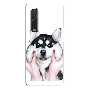 Чохол з Хаскі Oppo Find X3 Pro - (AlphaPrint) (Хаскі улибака)