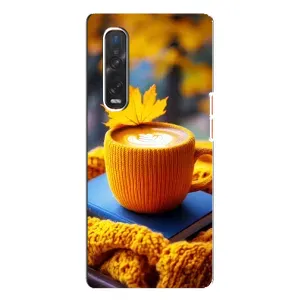 Чехол с уникальным дизайном «Осень с кофе» для Oppo Find X3 Pro (Кофе на желтом пледе)